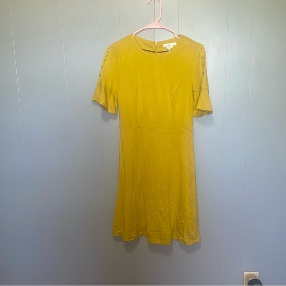 Boden Alexis Jersey Mustard Yellow Knee Length Dress 6P - Picture 2 of 11